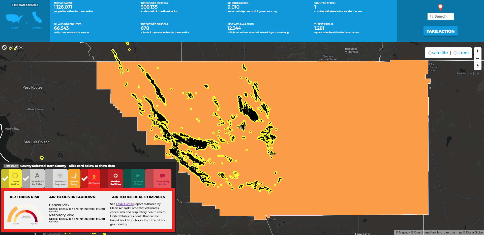Threat Radius Vs Air Toxics Risk The Oil And Gas Threat Map